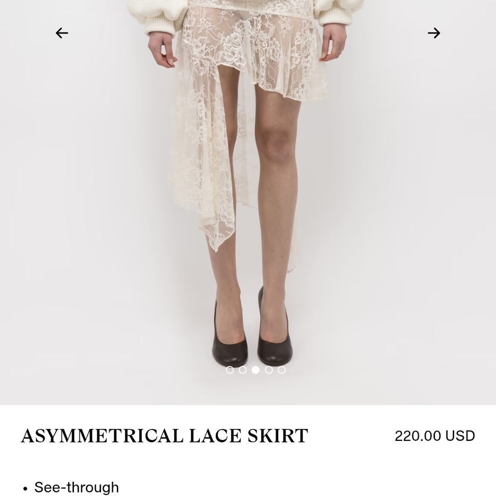 Looking For  Asymmetrical Lace Skirt in Cream